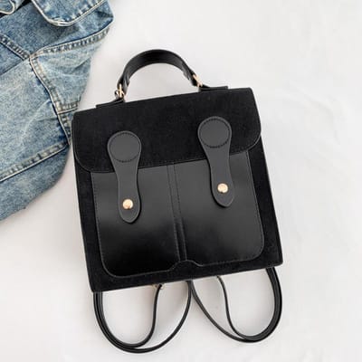 Niche Ontwerp Tas voor Vrouwen Nieuwe Rugzak Retro Handheld Koreaanse Casual Effen Kleur Rugzak