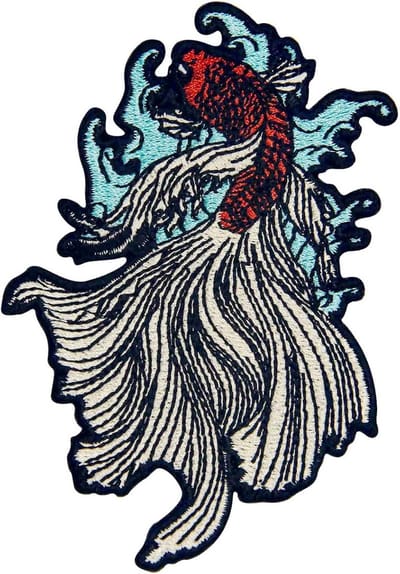 Embleem Vis Patch Geborduurd - 6 x 9,2 cm - IJzer-of Naai-Applicatie - Blijft Altijd Zitten - ShopVlot