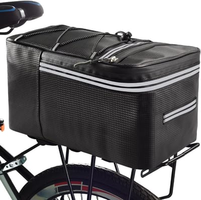 KZQ 15 Liter Waterdichte Fietszit Tas Met Regenhoes - Voor Bagagedrager Geschikt Voor Elektrische Fietsen En Racefietsen - Zwart