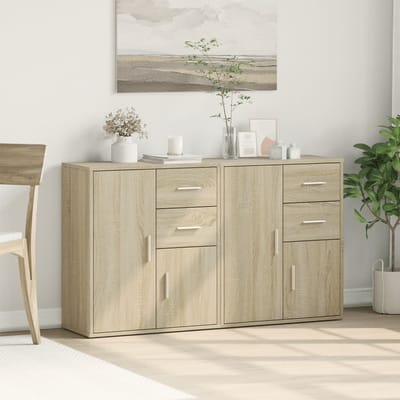 vidaXL - Dressoirs - 2 - st - 60x31x70 - cm - bewerkt - hout - sonoma - eikenkleurig