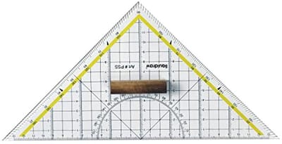 Geometrische Liniaal Set - Triangulaire Heerser en Protractor 25cm