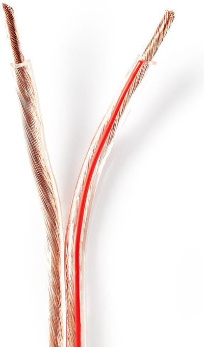 Nedis Speaker-Kabel - 2 x 4.00 mm² - Koper - 100 m - Rond - PVC - Transparant - Rol