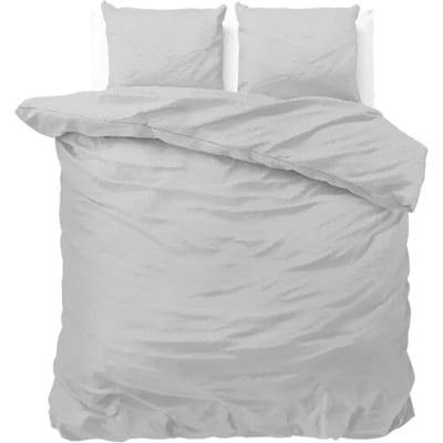 Sleeptime Dekbedovertrek Satin Point Grijs - Eenpersoons 140 x 200/220 cm + 1 kussensloop