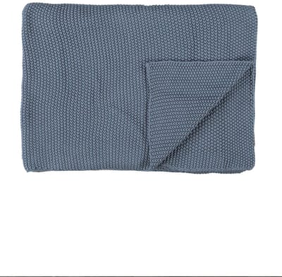 Marc O'Polo Nordic Knit Plaid Smoke blue - 130x170 cm