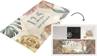 Keukenloper - Loper keuken - Huwelijk - Quotes - 12 5 jaar getrouwd - Spreuken - Jubileum - 120x60 cm - Keukenloper vinyl