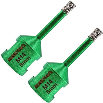 Diamond Core Boren 2 Stks 6 mm voor Tegels en Steen - Vacuüm Gesoldeerde Boringen
