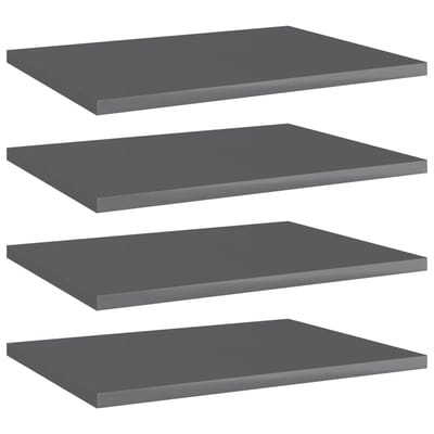 vidaXL Wandschappen 4 st 40x30x1,5 cm spaanplaat hoogglans grijs