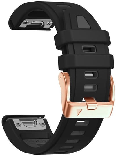 Siliconen bandje - geschikt voor Garmin Fenix 5S (Plus) / 6S / 7S / 8 (43 mm) / Approach S12 / S42 / S70 42 mm / Epix Pro (Gen 2) 42 mm / D2 Delta S / Mk3(i) 42 mm - zwart grijs