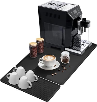 Hittebestendige koffiemat voor koffiezetapparaat, antislip siliconen afdruipmat 60 x 40 cm, ideaal voor keuken en onderhoud