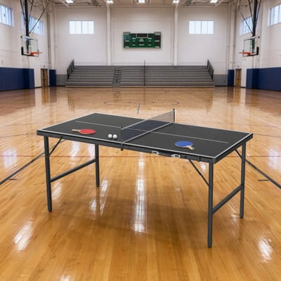 Froadp Zwart Opvouwbare mini tafeltennistafel compleet set met batjes ballen net en tas, stabiel MDF blad metalen frame voor thuis kantoor binnen en beschermd buiten