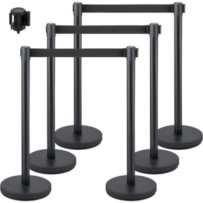 VEVOR Barrières voor Menigtecontrole 90 cm Wachtrijlijn Touw 6-Delige Set Touw Barrière Stanchion Wachtrij Demenigte Verdelen Het Beheersen Mensenmassa's Worden Toegepast in Theaters Openbare Plaatsen