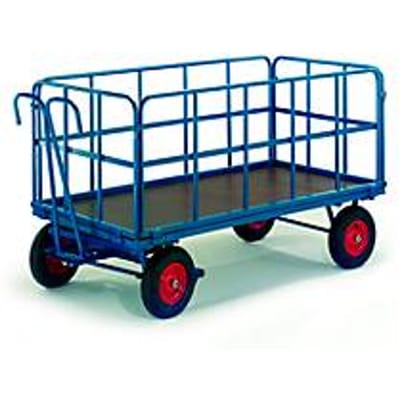 Handkar - met buisvormige stalen zijwanden - 930 x 630 mm - rubberbanden