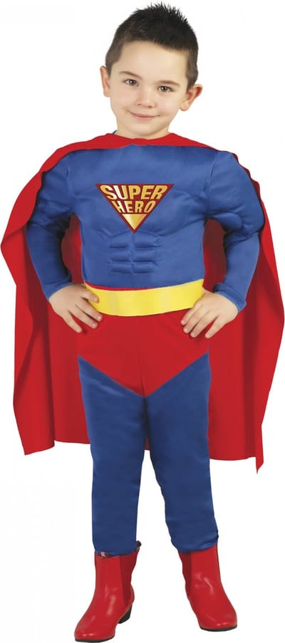 Fiestas Guirca - Superhero Kids gespierd met cape (3-4 jaar) - Carnavalskleding - Carnaval - carnavalskleding 2027 - Carnaval kostuum