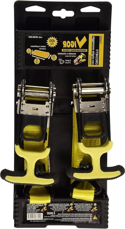 Spanband Ratel - Spanbanden Set - Vastzetten Lading - Met Haken - 5 Meter - Geel