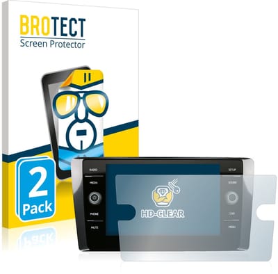 BROTECT - Screenprotector voor Volkswagen T-Cross 2020 Discover Media 8" - Folie Beschermfolie transparant 2 Stuks