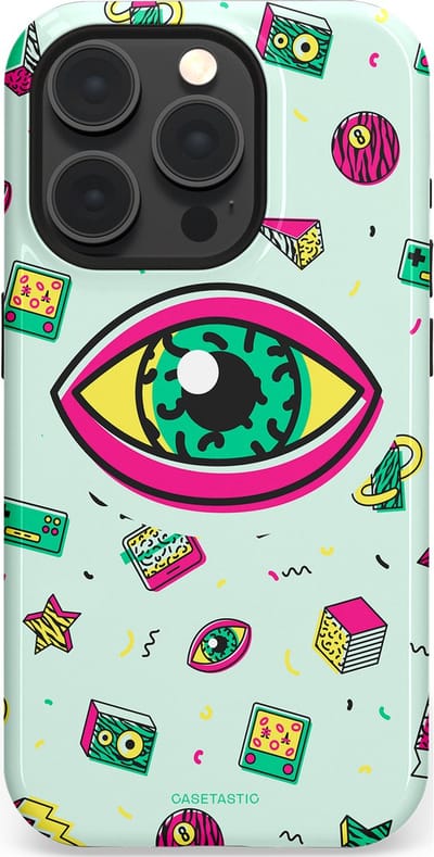 Casetastic Hoesje Geschikt voor Apple iPhone 15 Pro Magsafe - Stijlvolle Beschermende Duo-layer Case - Retro 80s vibes