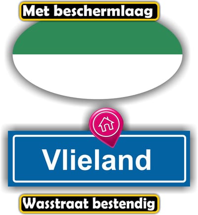 Jerma - Vlieland - Auto - Sticker - set 2 - Ovaal 13x7 cm - rechthoek 13x6 cm - Zelfklevend - Vinyl