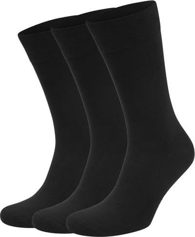 Suitable Sokken 3-Pack Zwart - Maat 43-46 - Heren - Halfhoge sokken