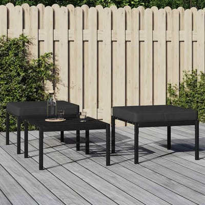 vidaXL - Tuinvoetenbanken - met - grijze - kussens - 2 - st - 60x60x35 - cm - staal