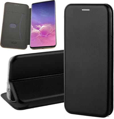 Hoesje geschikt voor Samsung Galaxy S10 Plus - Book Case Kunstleer ThinShield Zwart