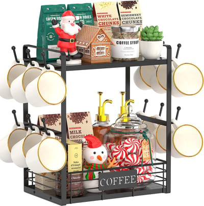 La'Moussawi ® Bekerhouder en Kopjesstandaard voor Koffiebar en Keuken met Ruimtebesparend Ontwerp