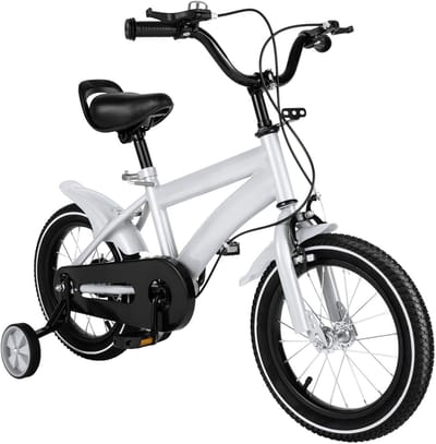 Kinderfiets Loopfiets met Zijwielen voor 3-6 Jaar - Remmen Voor & Achter - Verstelbaar