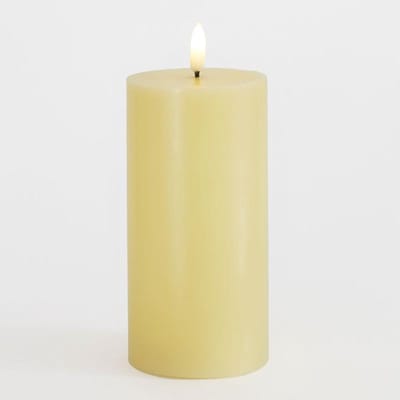 Sirius Sille LED Kaars Stompkaars - Ø 7,5cm x H 15cm - Pale Yellow - Licht Geel