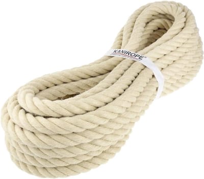 Polyhenneptouw - Gedraid touw - Klus en bouw - 4-snoeren constructie - 50mm diameter