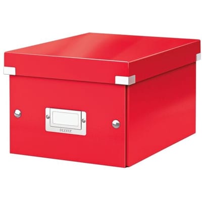 Leitz WOW Click & Store Kleine Opbergdoos - 84% Gerecycled Karton - 22 x 28.2 cm (BxHxD) - Voor A5-Formaten - Rood