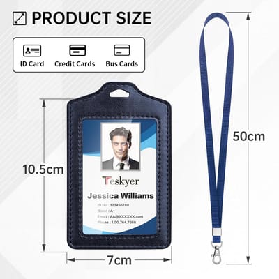 Dubbelzijdige transparante badgehouders met nylon lanyard - ID-kaarthouder voor werk, evenementen en openbaar vervoer