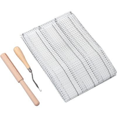 Tapijtmaken Segment Borduurwerk Gereedschapsset Betrouwbare Wandtapijtgereedschappen Inhaakgereedschap voor DIY Ambachten Tapijt white