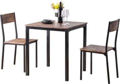 Gotagee Zitgroep Eetkamergroep Eettafel met 2 stoelen Bruine Woonkamer tafel Salontafel
