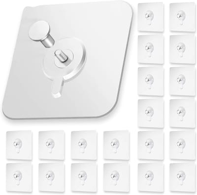 20 Stuks Zelfklevende Hangende Nagels, Zelfklevende Fotohaken, Ponsvrij kleverig haak, zelfklevende nagel muur haak, voor het ophangen van foto's, fotolijsten, muurschilderingen, posters, enz.