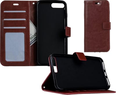 Hoesje - Geschikt voor Apple iPhone SE (2020) - Luxe Bookcase - Walletcase Hoes - Portemonnee - Cover - Telefoonhoes - Bruin