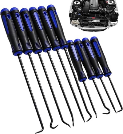 Haakgereedschap Set - O-ring gereedschap Verwijdergereedschap - Reparaties Uitvoeren - Krasbescherming Ontwerp - 16.5-24 cm - Zwart