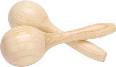 Houten Maracas Set - Ritme Instrument - Muziek Maken - Natuurlijke Materialen - 2 Stuks - Houtkleur