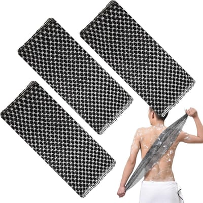 Exfoliërende Douchehanddoek Set van 3 Stuks | Extra Lange Handdoeken voor Gevoelige en Ruwe Huid, Ideaal voor Scrubben en Verfrissen