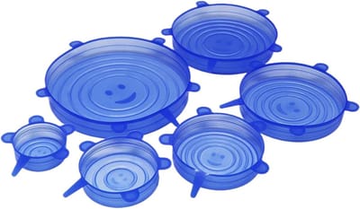 Silicone Deksel Stretch Herbruikbare Voedselkommen - Borden - Glazen - Potten - BPA Vrij - Diverse Maten - Magische Lids - Pack van 6