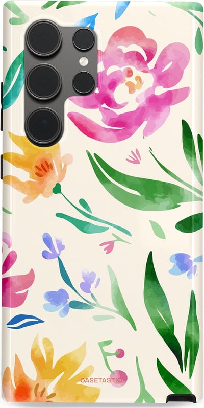 Casetastic Hoesje Geschikt voor Samsung S24 Ultra - Stijlvolle Beschermende Duo-layer Case - Waterflora