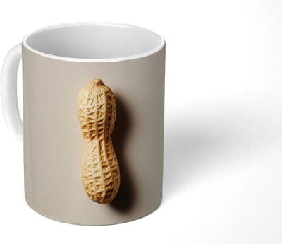 Mok - Koffiemok - Pinda - Ruw - Beige - Mokken - 350 ML - Beker - Koffiemokken - Theemok