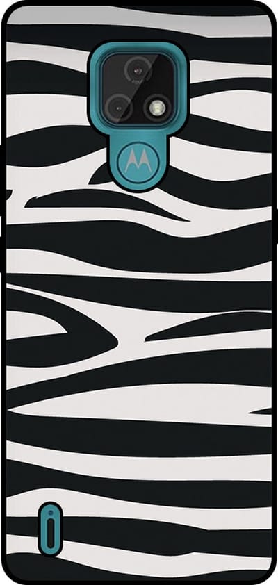 Smartphonica Telefoonhoesje Geschikt voor Motorola Moto E7 met zebra opdruk - TPU backcover case zebra design - Zwart Wit geschikt voor Motorola Moto E7