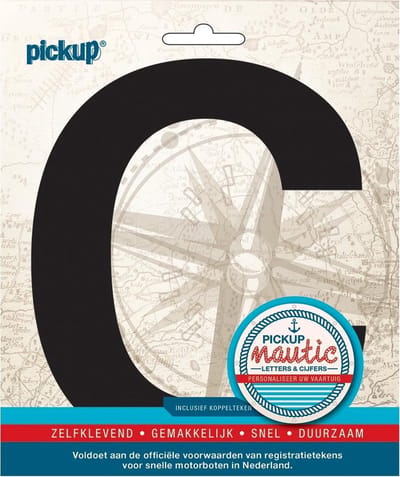 Pickup Nautic plakletter 150mm zwart C - zwart C