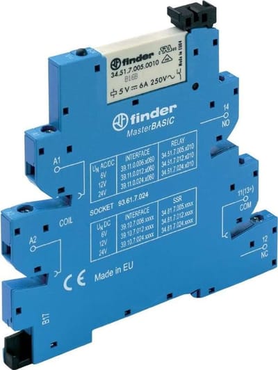 Finder 39.11.0.024.5060 Koppelrelais 24 V/DC, 24 V/AC 6 A 1x wisselcontact 1 stuk(s)