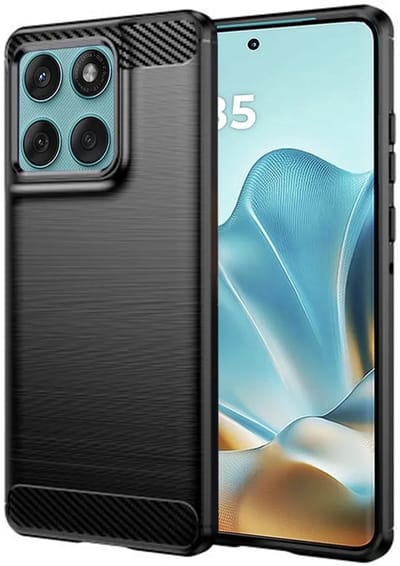 Hoesje geschikt voor Motorola Edge 60 / Edge 60 Fusion - Techsuit Carbon Silicone Back Cover - Zwart