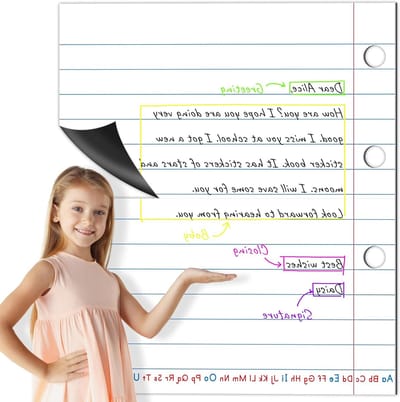 Herbruikbaar Magnetisch Notitieboek met Uitwisbare Lijnen - Ideaal voor Klaslokalen, Thuisonderwijs en Kantoor (43 x 50cm)