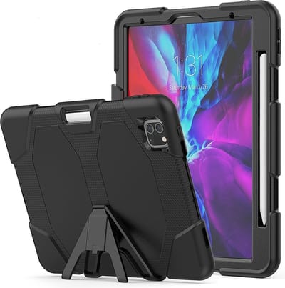 Hoes geschikt voor Apple iPad 11 Pro 2020 Extreme Armor hoes met Pencil Houder - Zwart