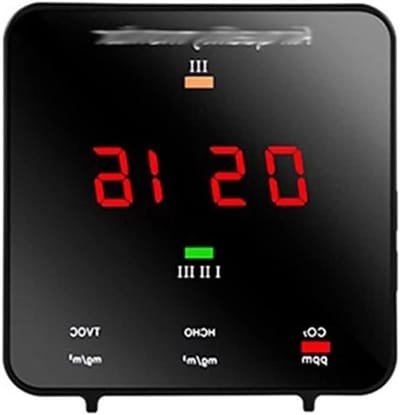 Luchtkwaliteit Monitor - Gas Detector - Binnenklimaat Meten - Multifunctionele Detectie - 68 x 70 x 40mm - Zwart