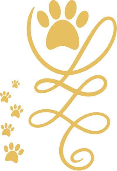 Auto - raam - bumper - sticker honden - katten pootjes met swirl