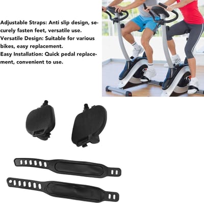 Trainingsfietspedalen - Hometrainer pedalen - Fietsen Binnen - Verstelbare bandjes - 16x14x12 cm - Zwart