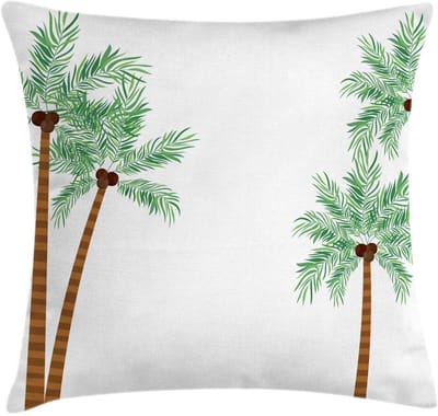 ABAKUHAUS Aloha Kussenhoes – Dubbelzijdig Bedrukt – 50x50 cm – Wit-Groen
